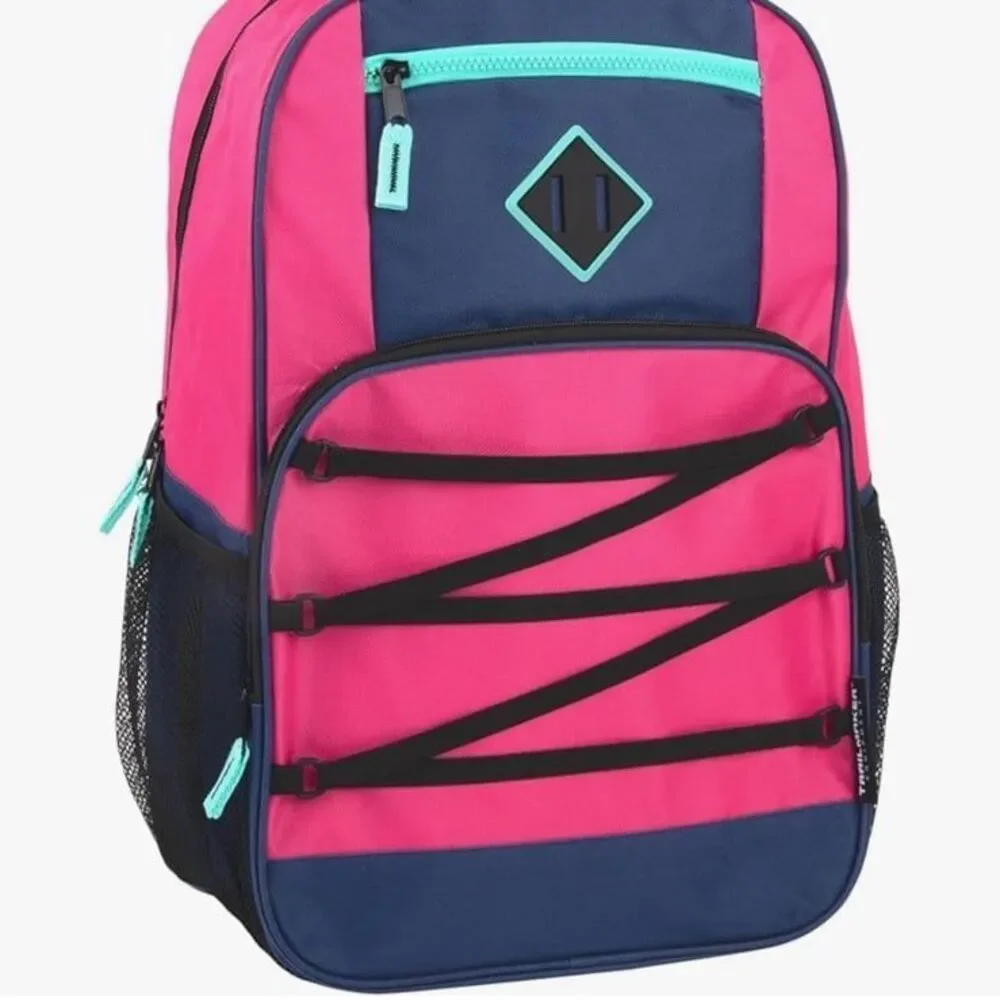 Extra large sturdy laptop/book bag with multiple pockets brand new pink